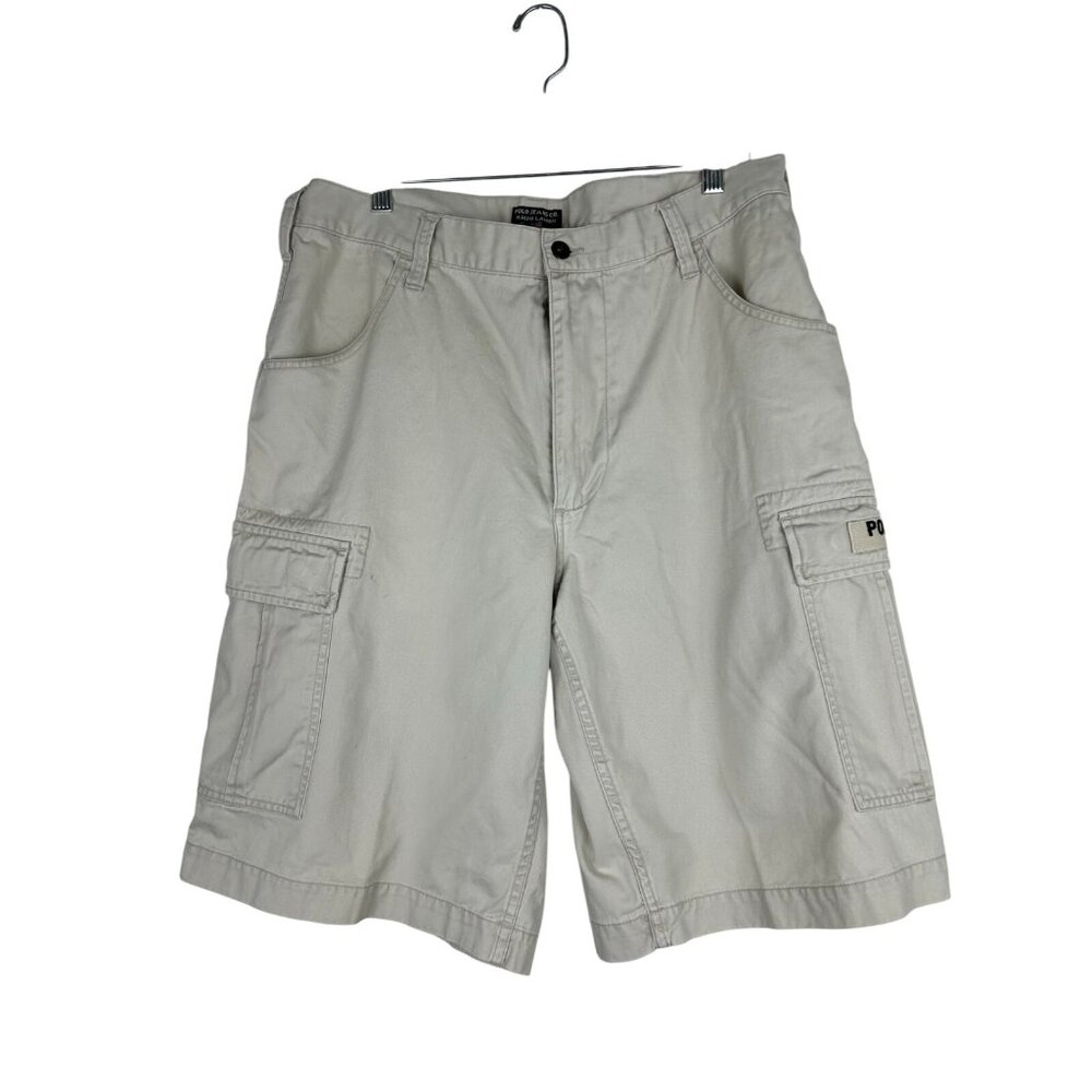 Ralph Lauren Cargo Shorts Mens Size 36 Beige Polo Jeans Military Surplus 67 VTG
